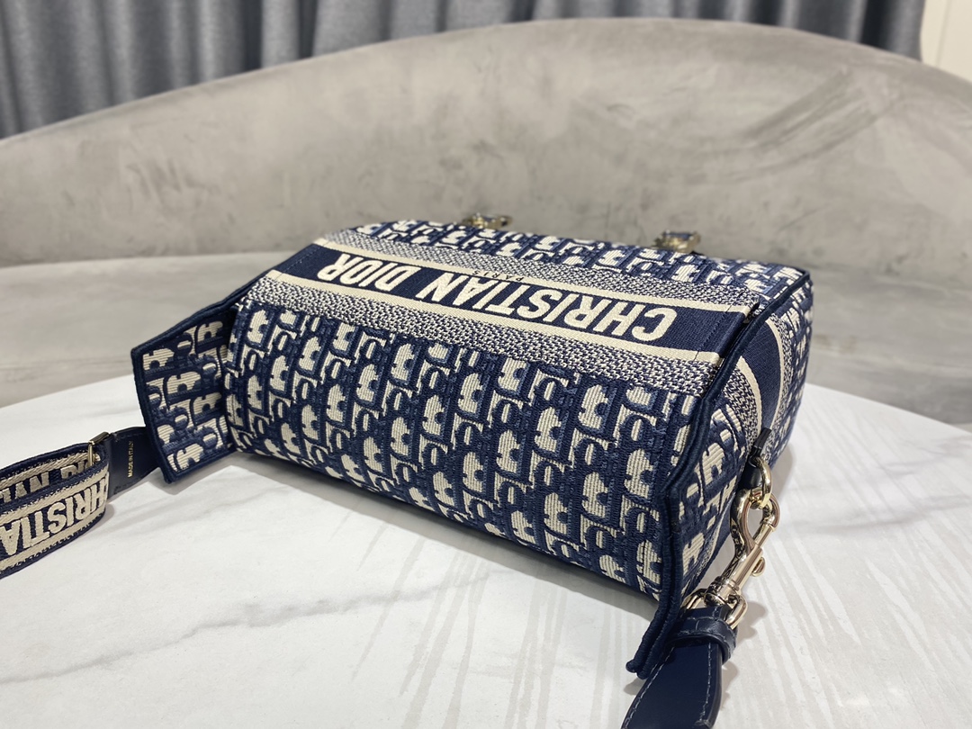 TOP Christian Dior Camp Oblique Medium Bag - 28x24x12cm - Deep Blue