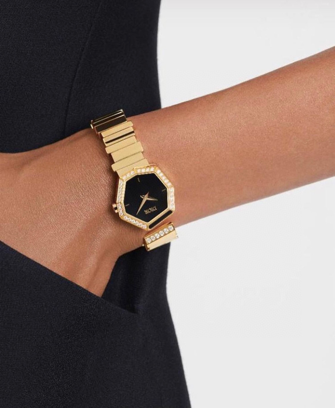 TOP Christian Dior Gem   Watch - Gold/White Gold
