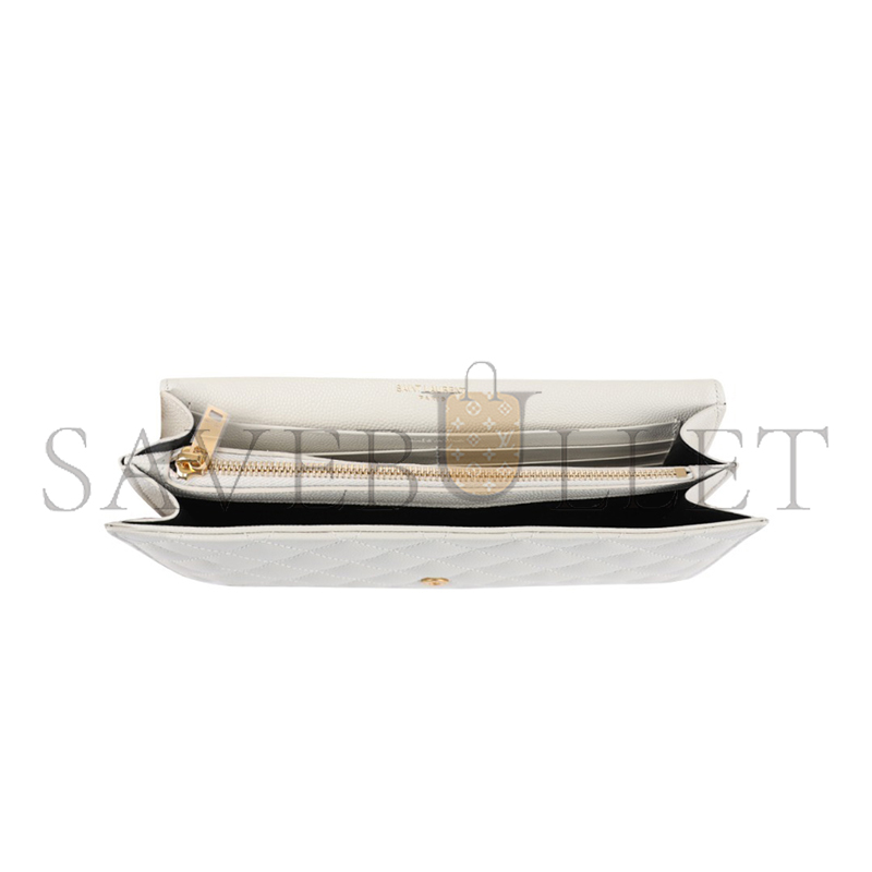 YSL ENVELOPE IN QUILTED GRAIN DE POUDRE EMBOSSED LEATHER 620280BOW919207 (22.5*14*4cm)
