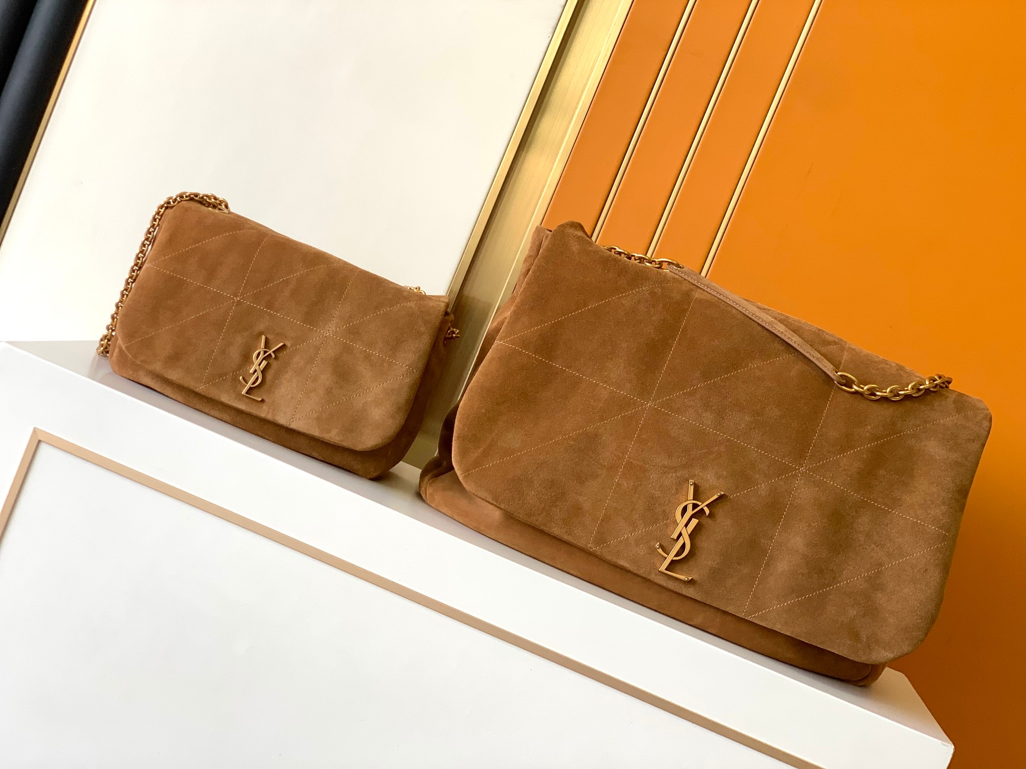 TOP Yves Saint Laurent YSL JAMIE Bag - Brown & GHW - 2 Size