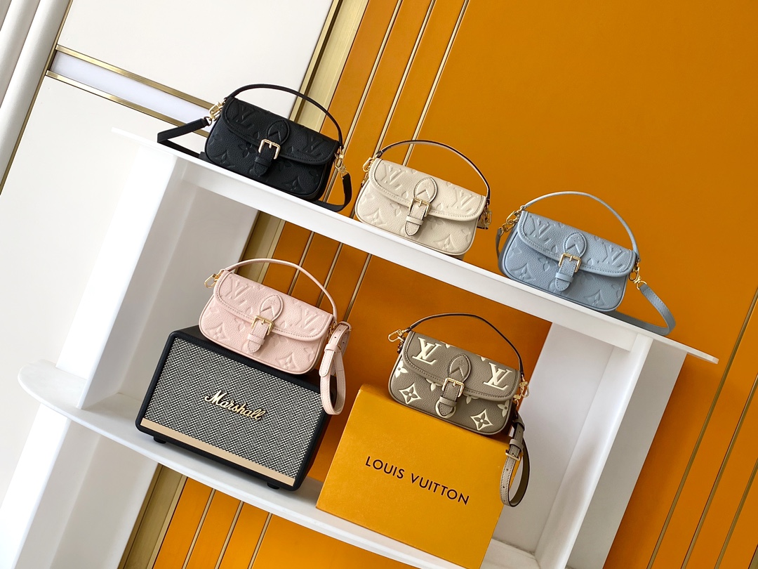 TOP Louis Vuitton LV Diane Bag Monogram Empreinte Leather Nano 19 x 10.5 x 6 cm - 5 Color