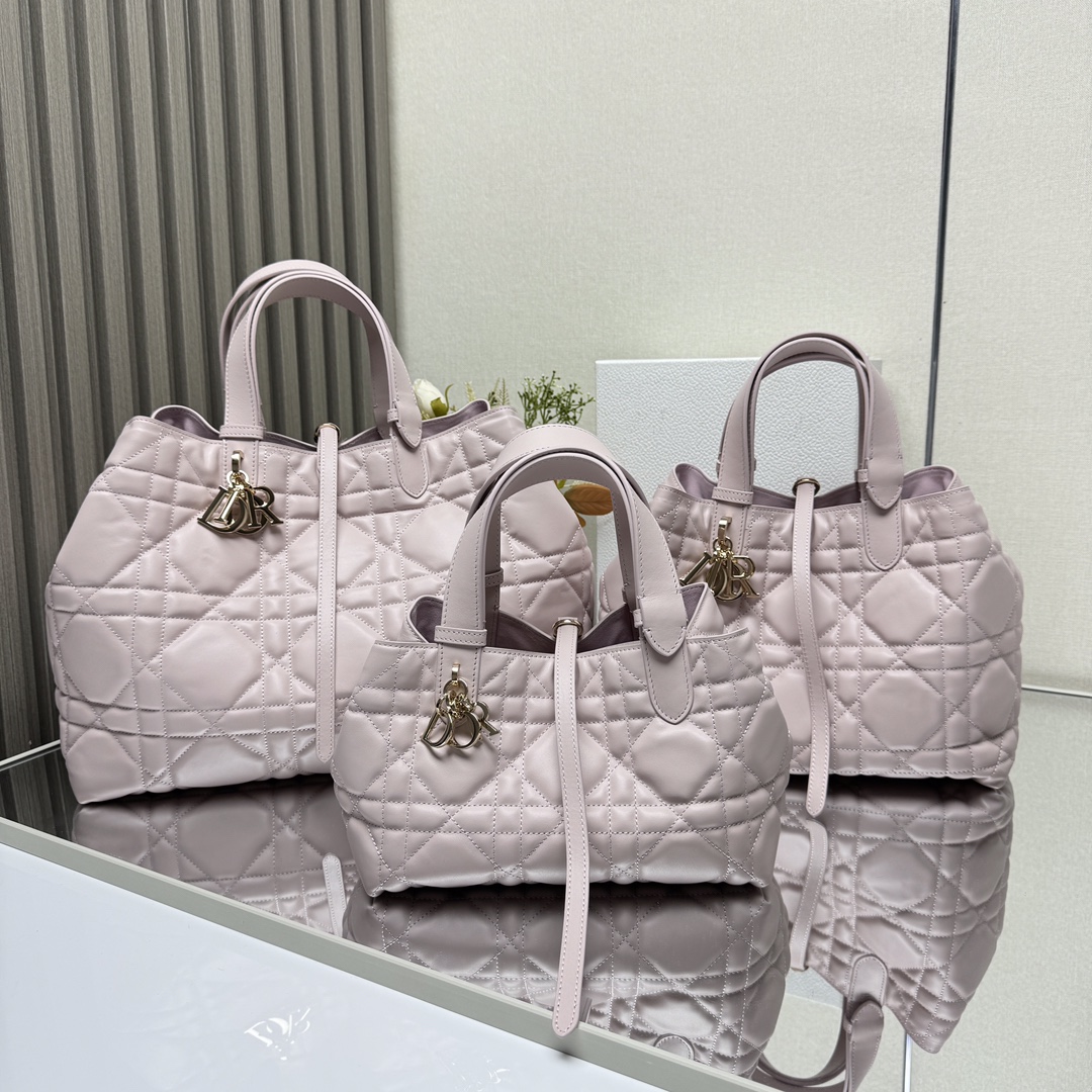 TOP Christian Dior Toujours Handbag 3 Sizes 23cm/28.5cm/37cm - Pink