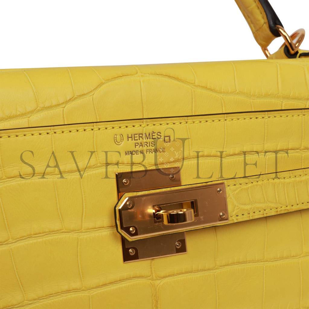 HERMES MASTER KELLY 32 MATTE ALLIGATOR GOLD HARDWARE (32*23*10.5cm)