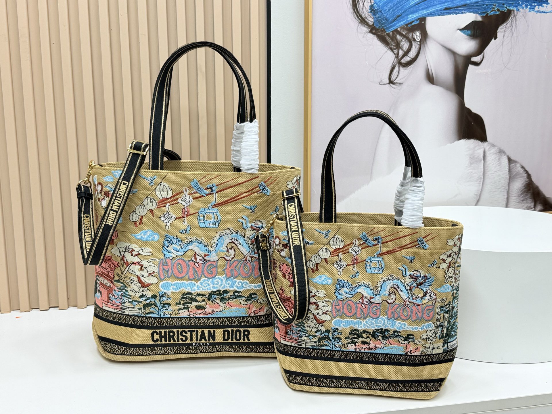 TOP Christian Dior  Book Tote Bag - 34*32*12.5cm/22*26.5*11.5cm - Yellow