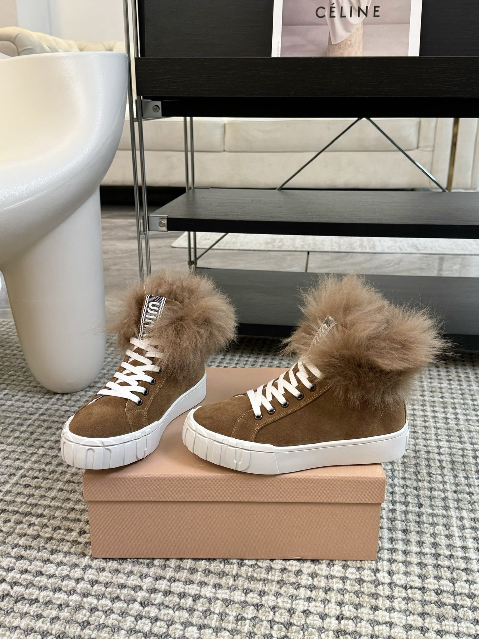 TOP Miu Miu Furry Casual Shoes - 3 Color