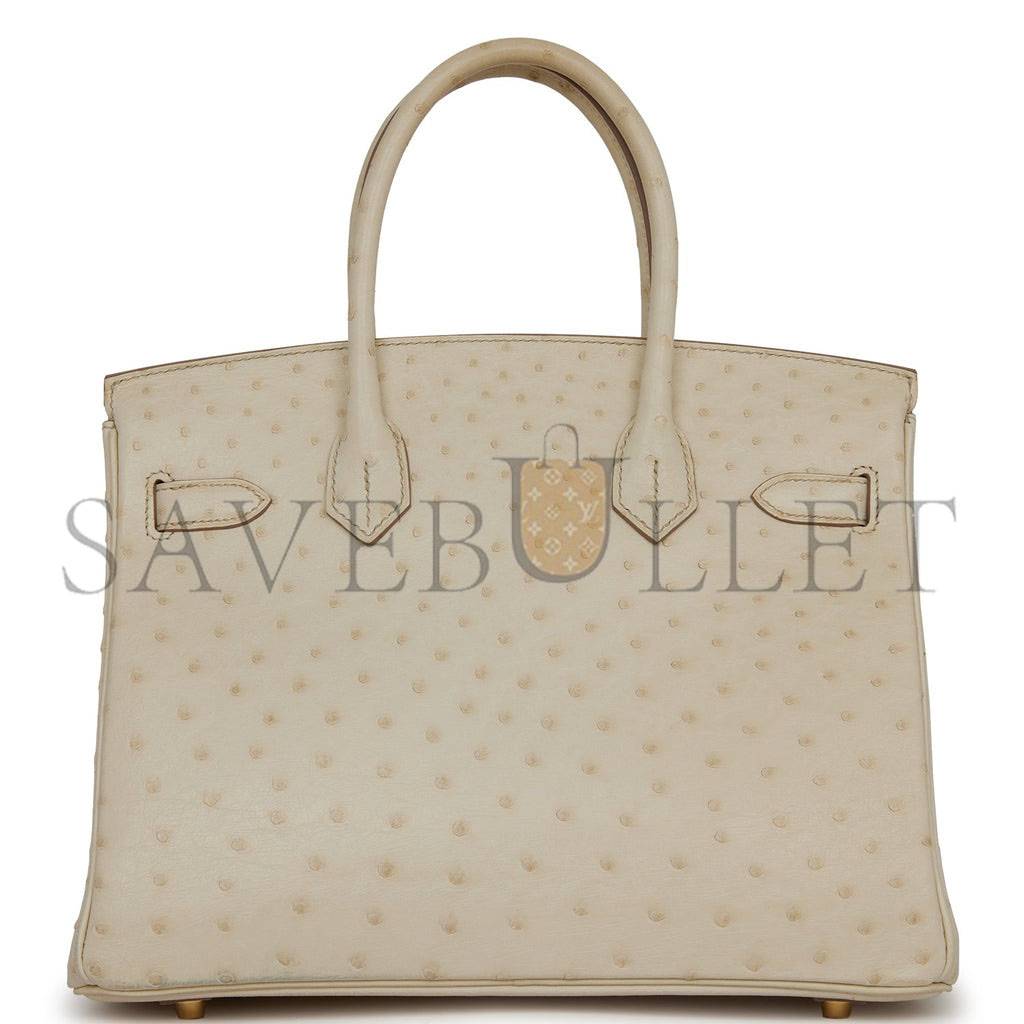 HERMES BIRKIN 30 OSTRICH PALLADIUM HARDWARE (30*22*16cm)