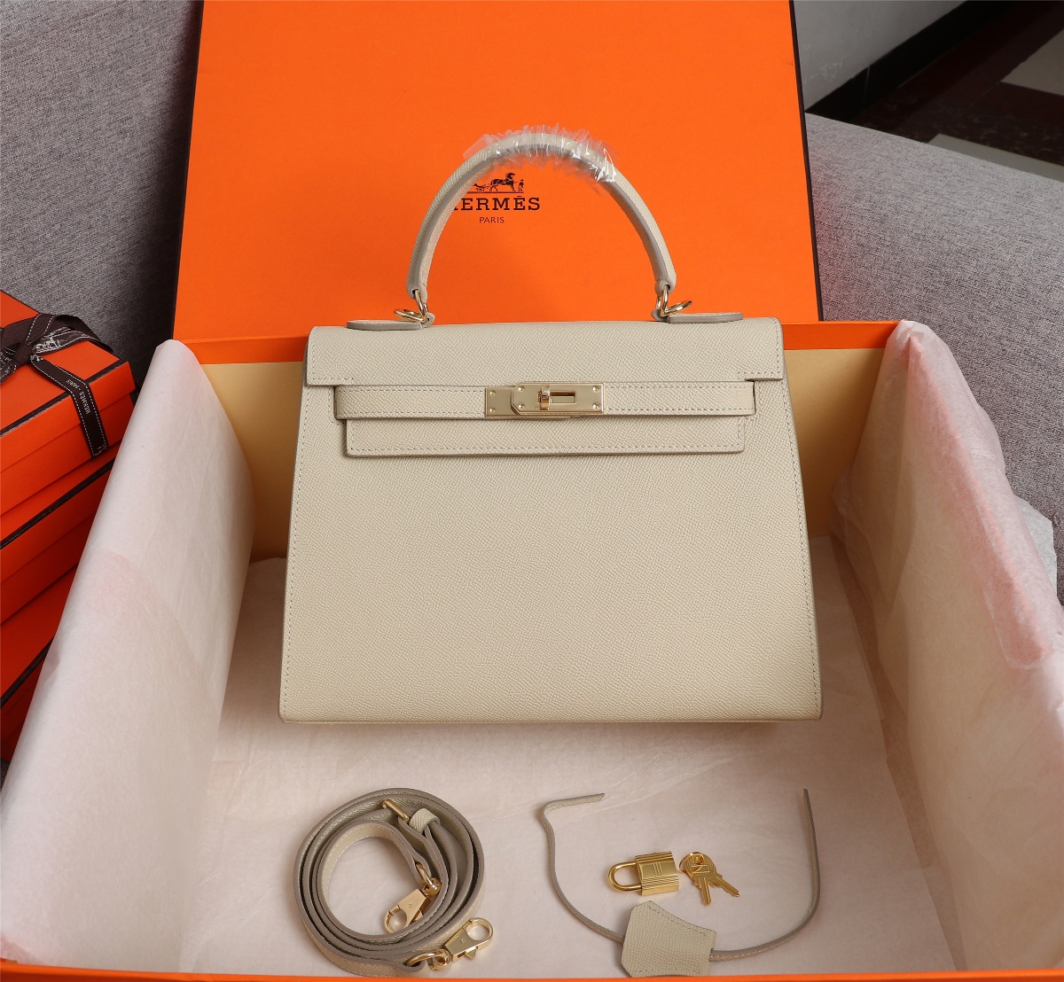 Hermès Kelly Gold Buckle Bag-Epsom(Replica)