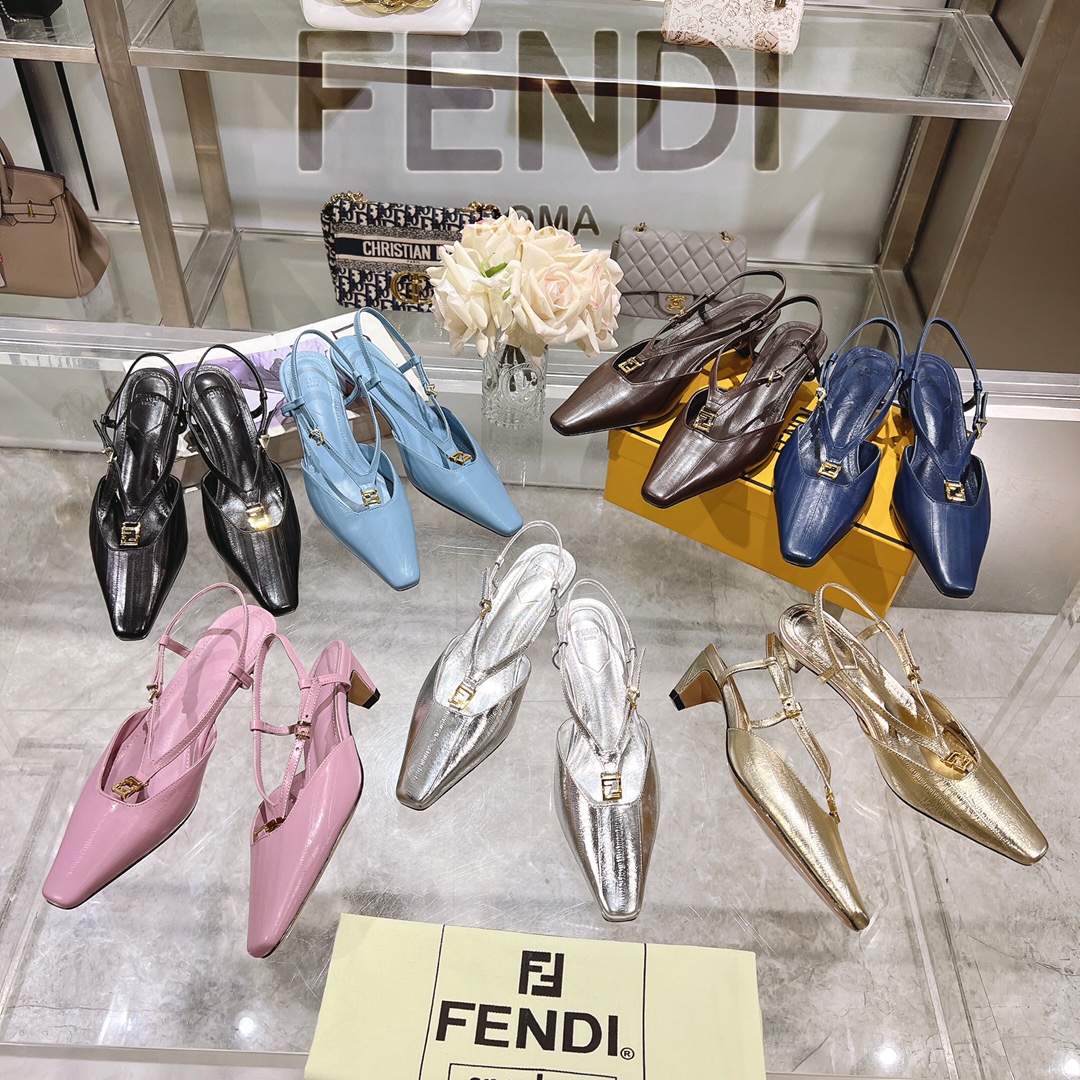 TOP FENDI FFold Mid Heel Mules - 6 Colors