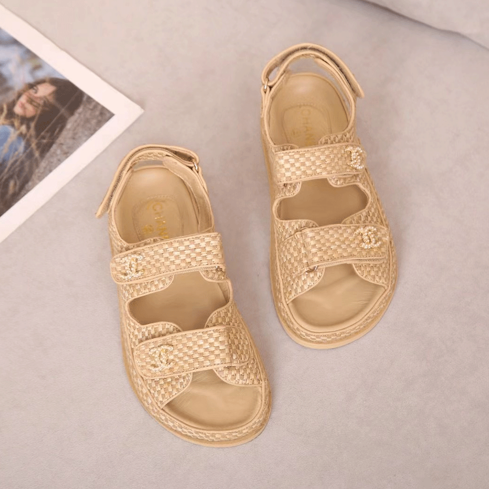 Chanel  Flat Velcro sandals Slide（Replica）