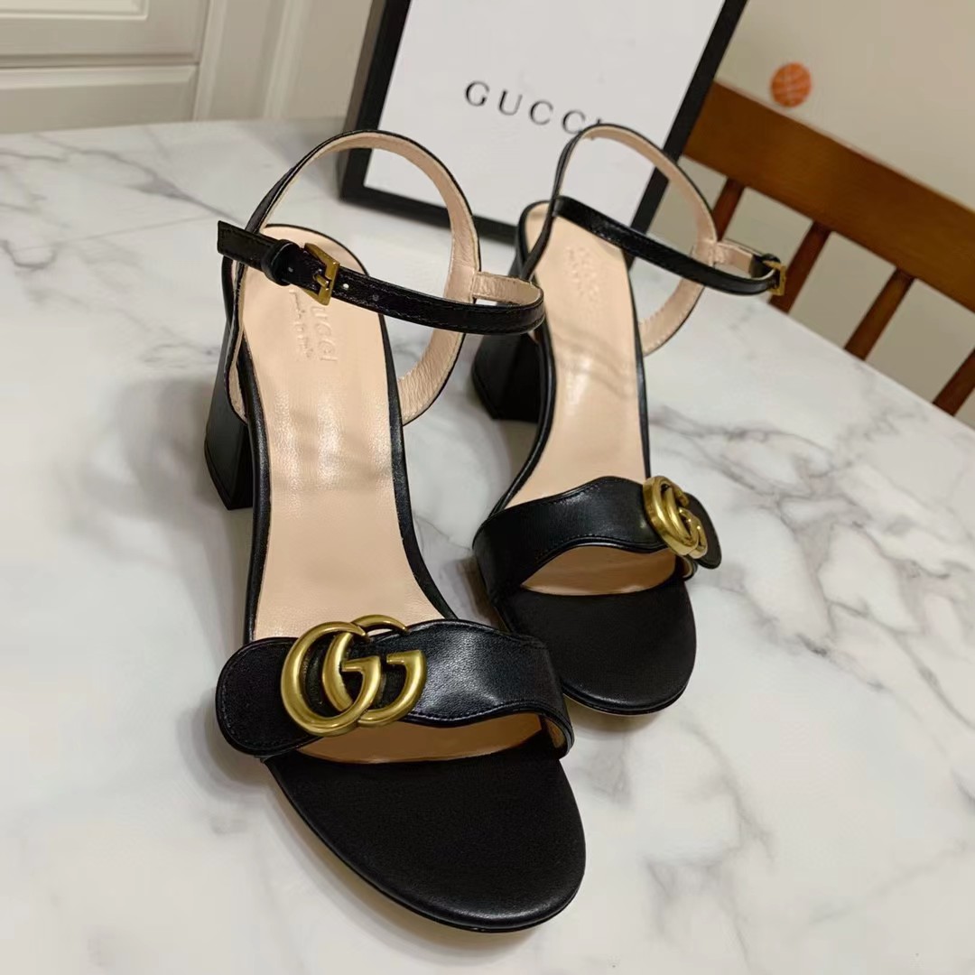 TOP GUCCI G*G Sandal  Heels - Black