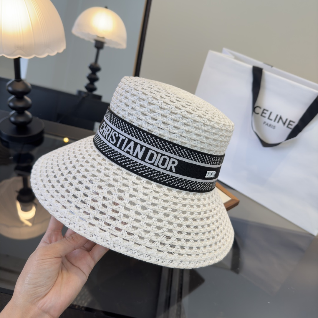 TOP Christian Dior Hollow Straw Hat - 3 Color