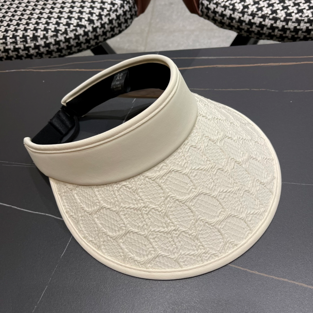 Prada Small Fragrant Wind Shade UV Protection Empty Top Hat  Sunhat （Replica）