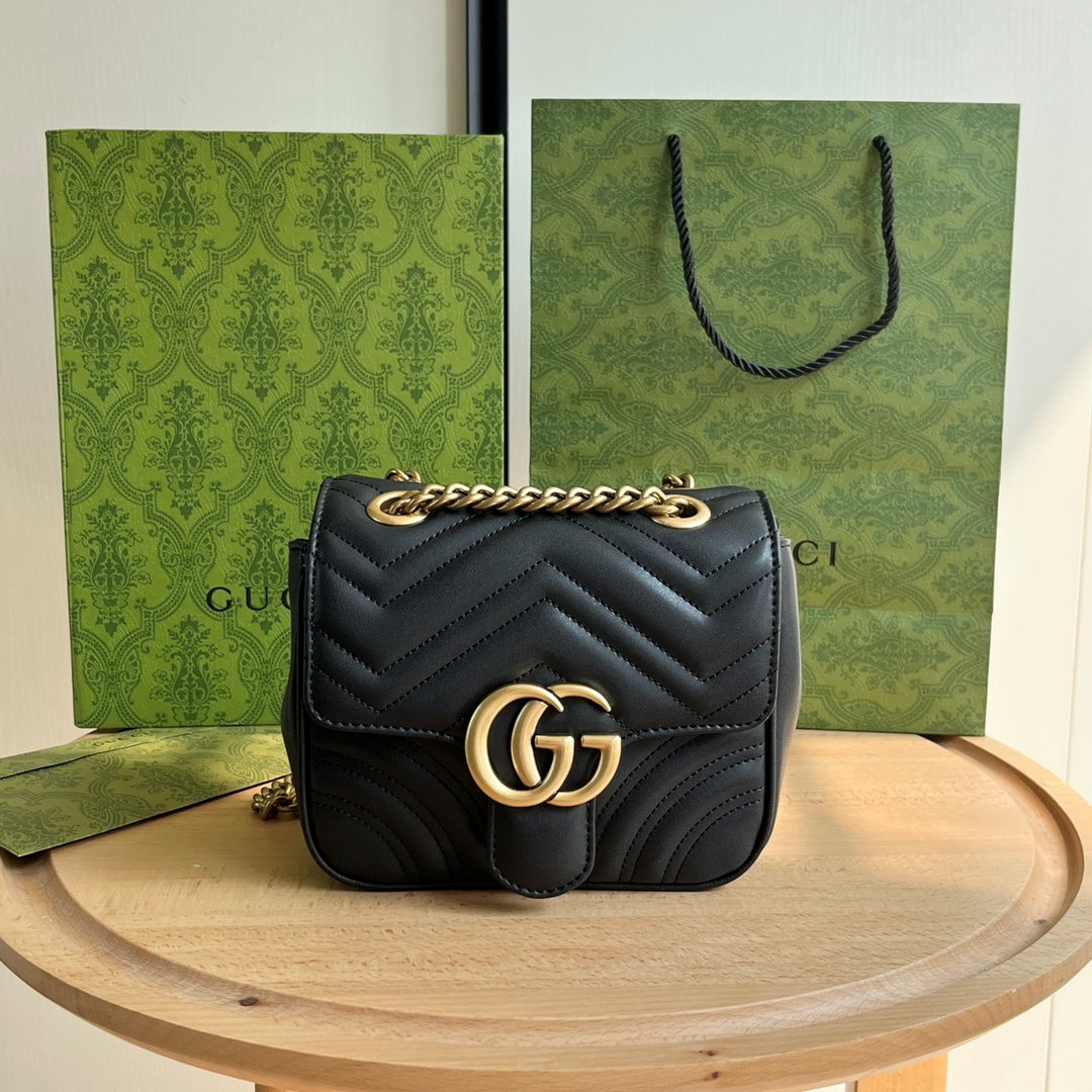 Gucci Marmont GG Leather Shoulder Bag(Replica)
