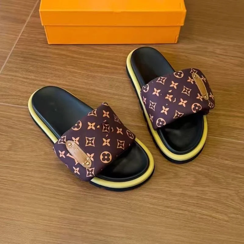 AAASandals Unisex Quilted Printed Slide Sandals Adjustable Strap Thick Platform Open Toe Slip On Slippers Outdoor Casual Summer Slides