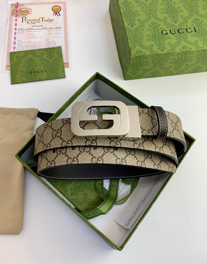 TOP GUCCI Double Sided Cowhide Belts - 2 Colors - 3.8CM