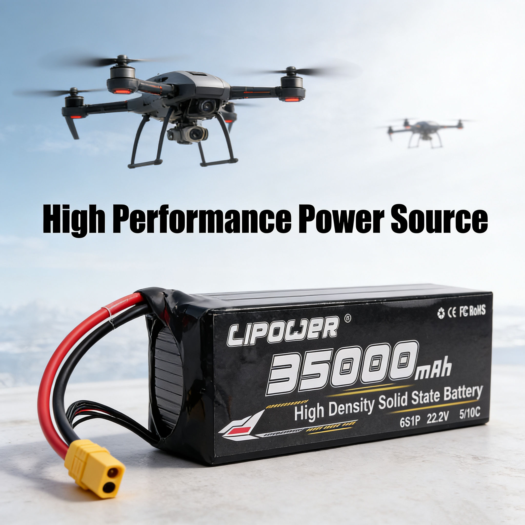 Semi solid 22.2V 35000mAh 40000mAh  high-density 5C/10C lithium battery - lipowbattery
