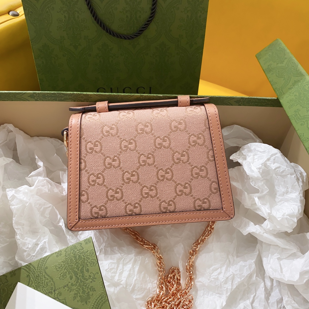 TOP GUCCI G*G Ophidia Top Handle Mini Bags 17.5cm (W) x 13cm (H) x 6cm (D) - Pink