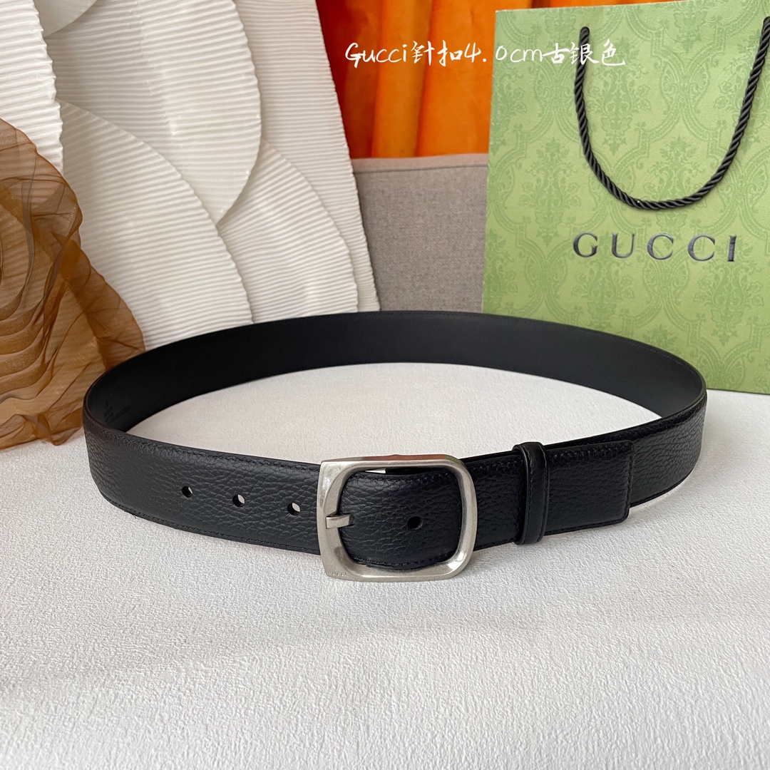 TOP GUCCI Classic Calf Leather Beltt