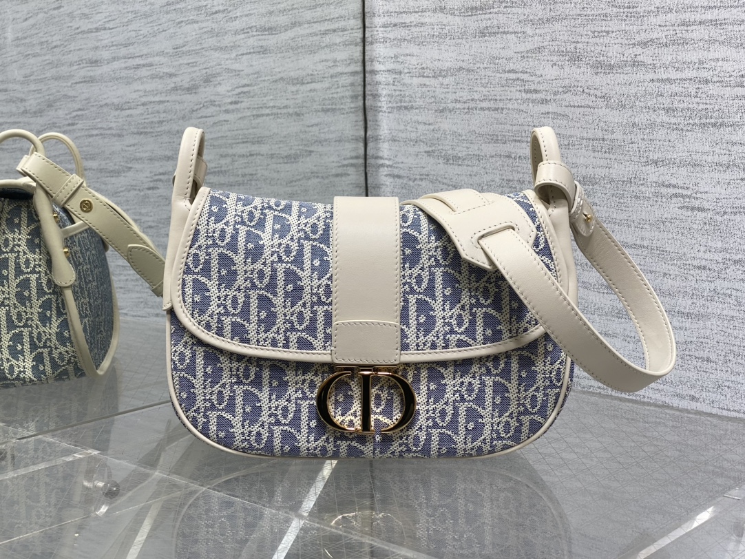 TOP Christian Dior Montaigne Bag 25cm - Blue/Light Blue Oblique print