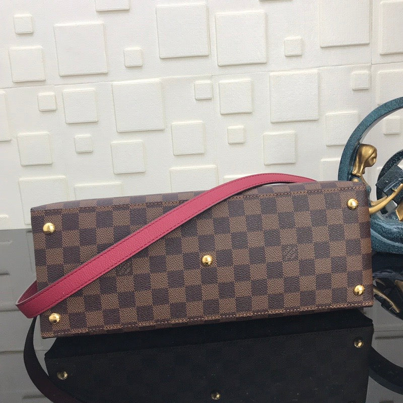 TOP Louis Vuitton LV  Damier Ebene Riverside 36 x 25.1  x 14.9 cm- Red