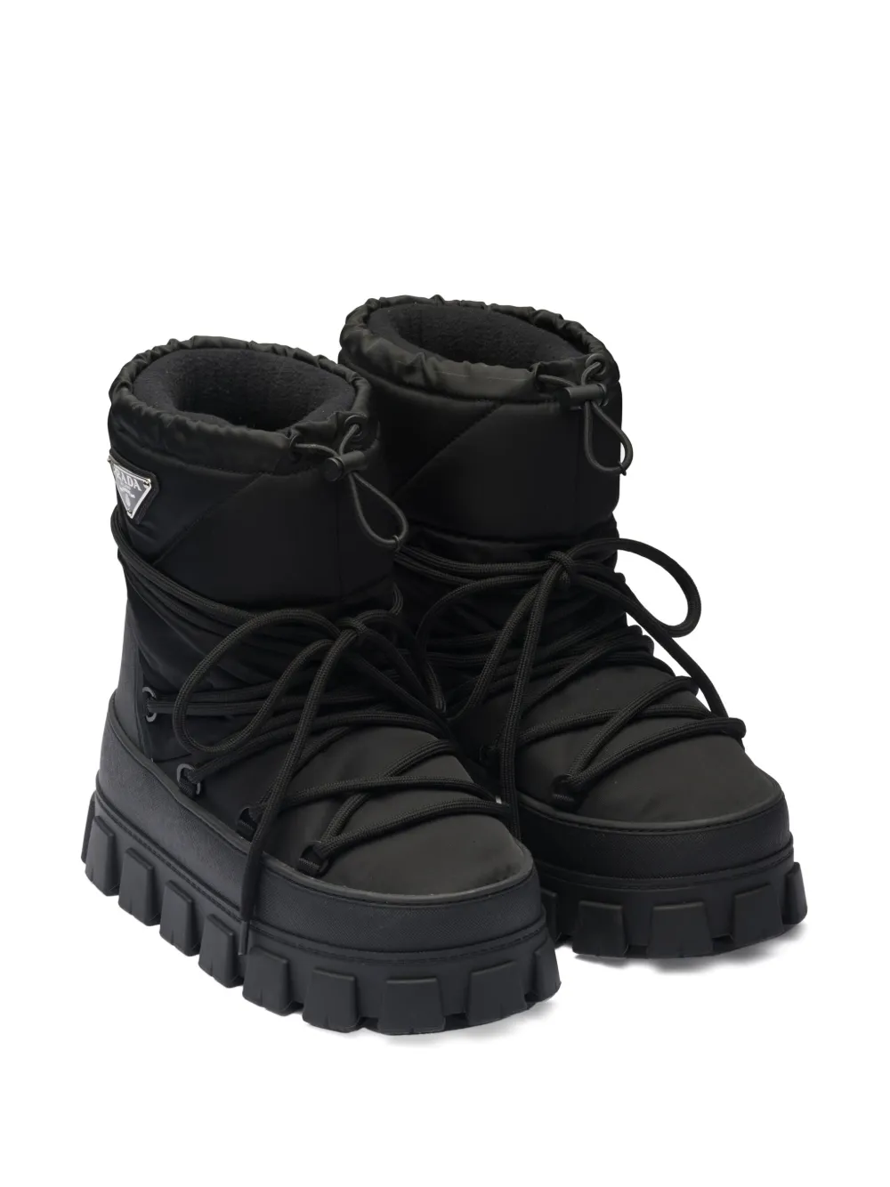 TOP PRADA Logo Boots - Black