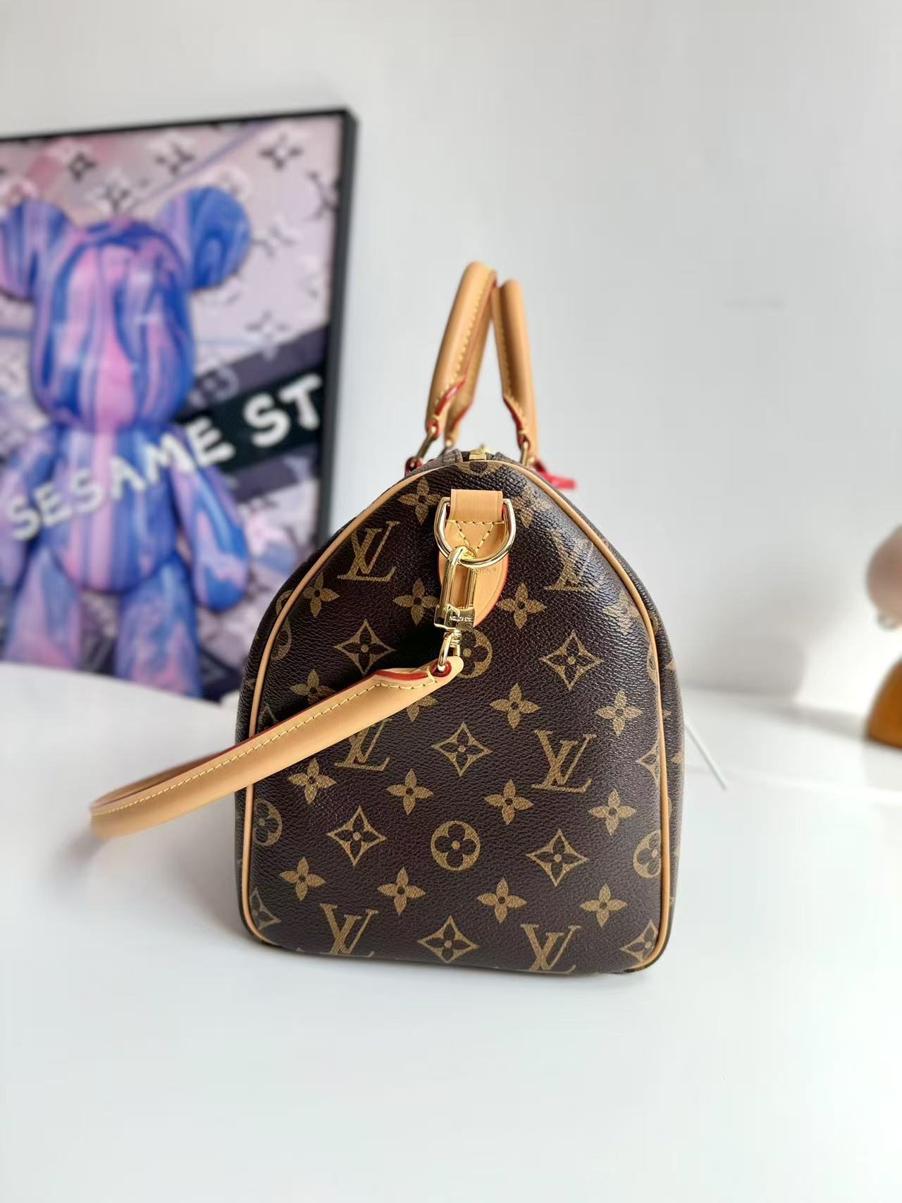 Louis Vuitton Speedy Soft 30 Crafty in Canvas with Gold-tone(Replica)