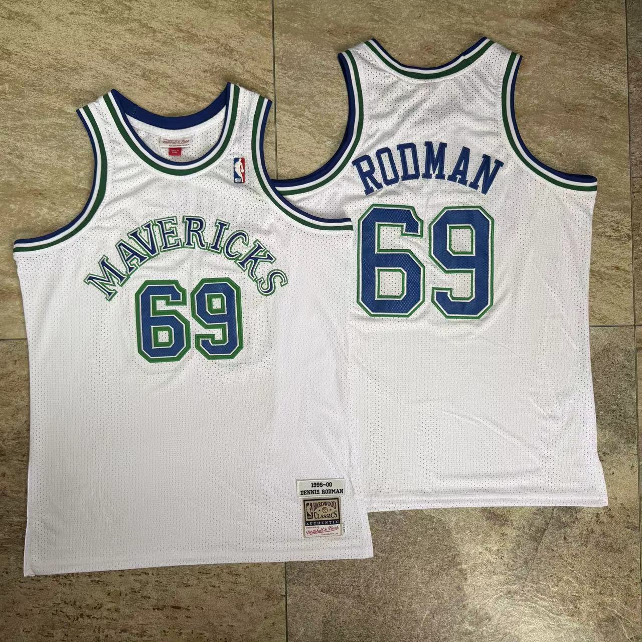 Dennis Rodman #69 Dallas Mavericks 1999/2000 Vintage Jersey - White