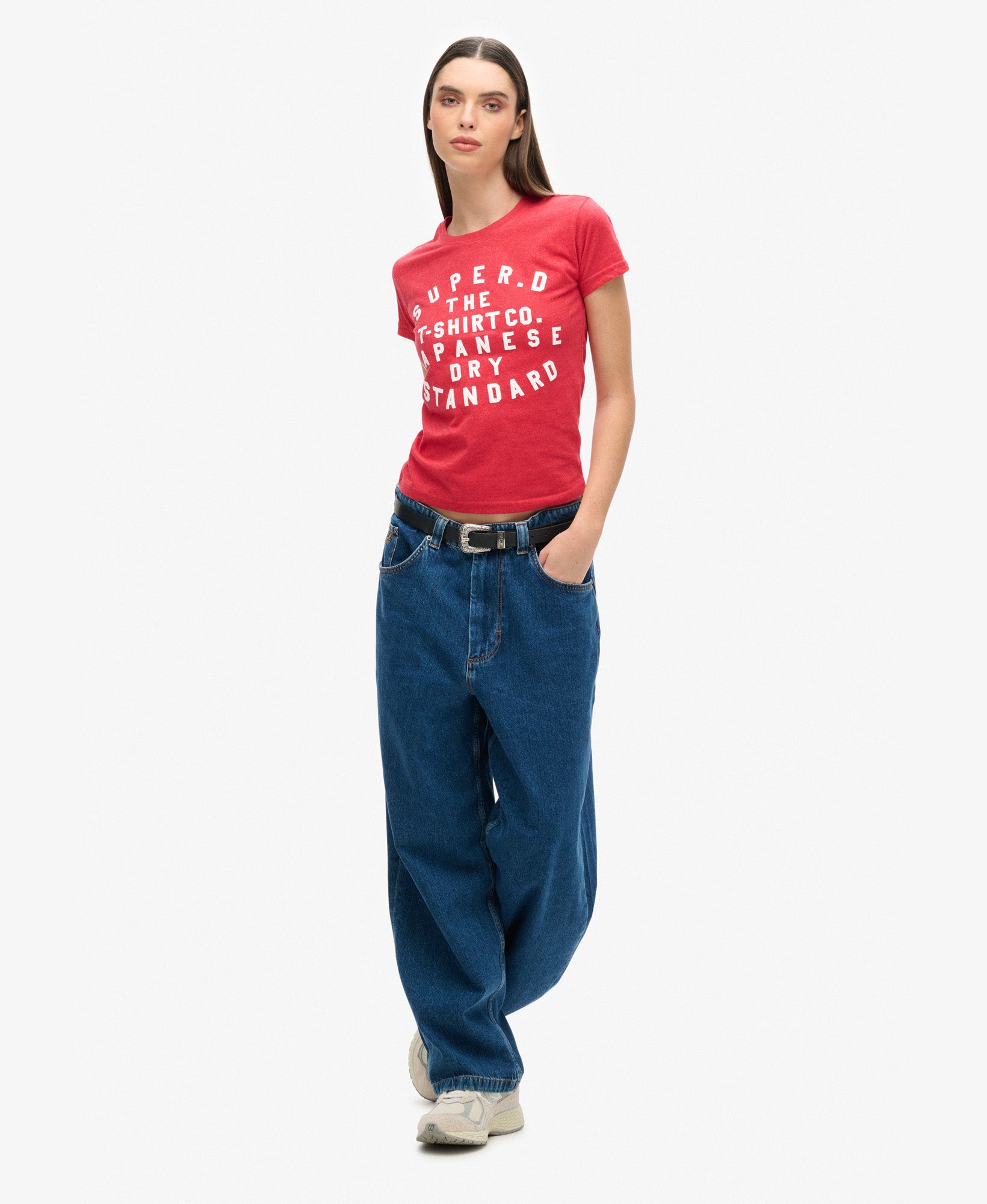 Puff Print Archive Fitted Tee | Papaya Red Marle