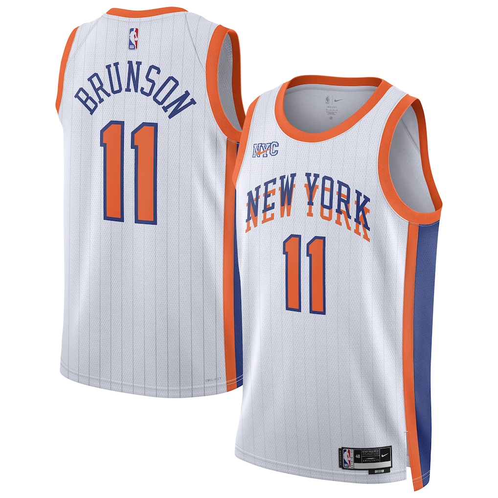 Unisex New York Knicks Jalen Brunson White 2024/25 Swingman Jersey - City Edition