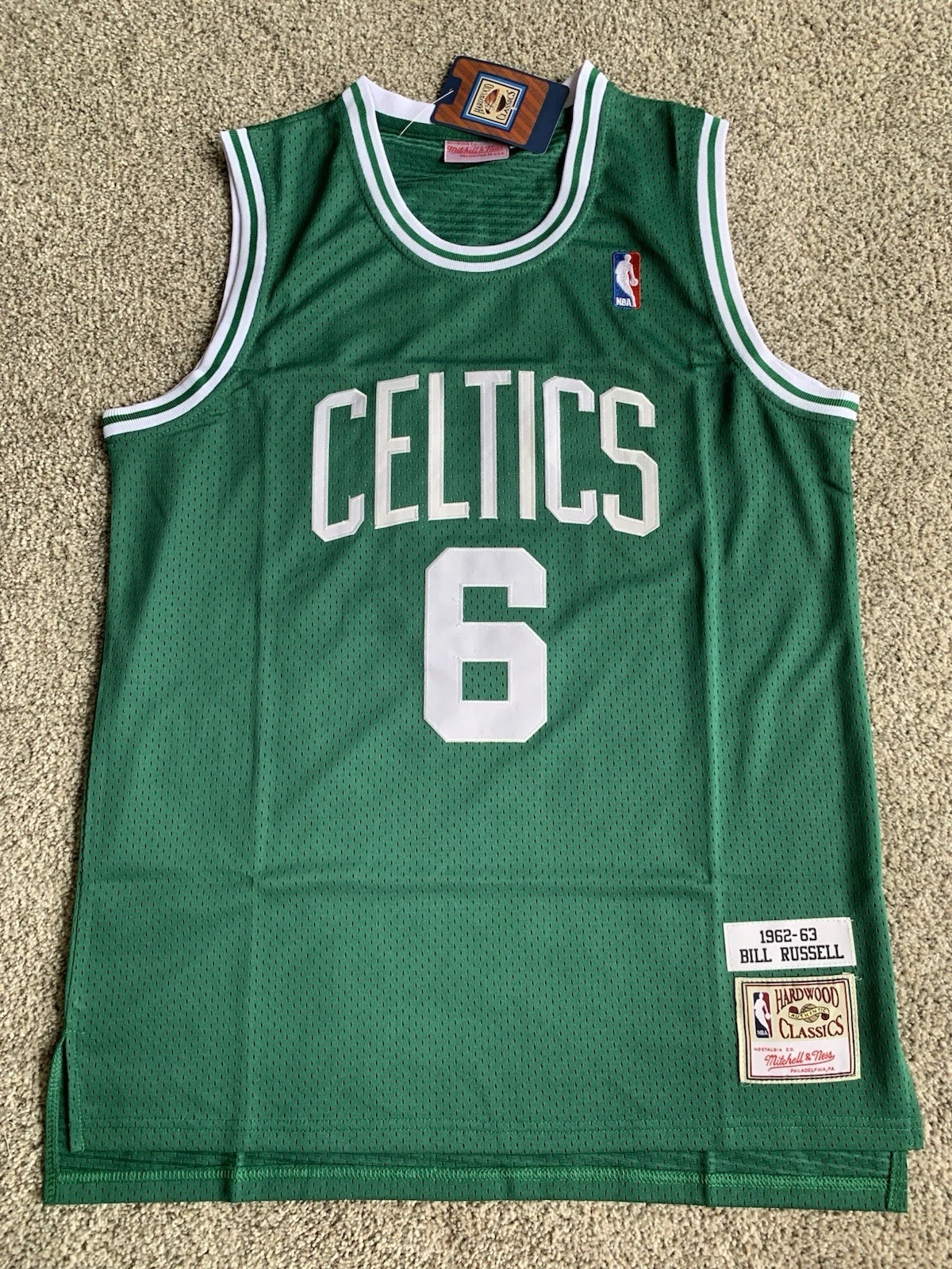 Men's Bill Russell Kelly Green Boston Celtics 1962/63 Swingman Jersey