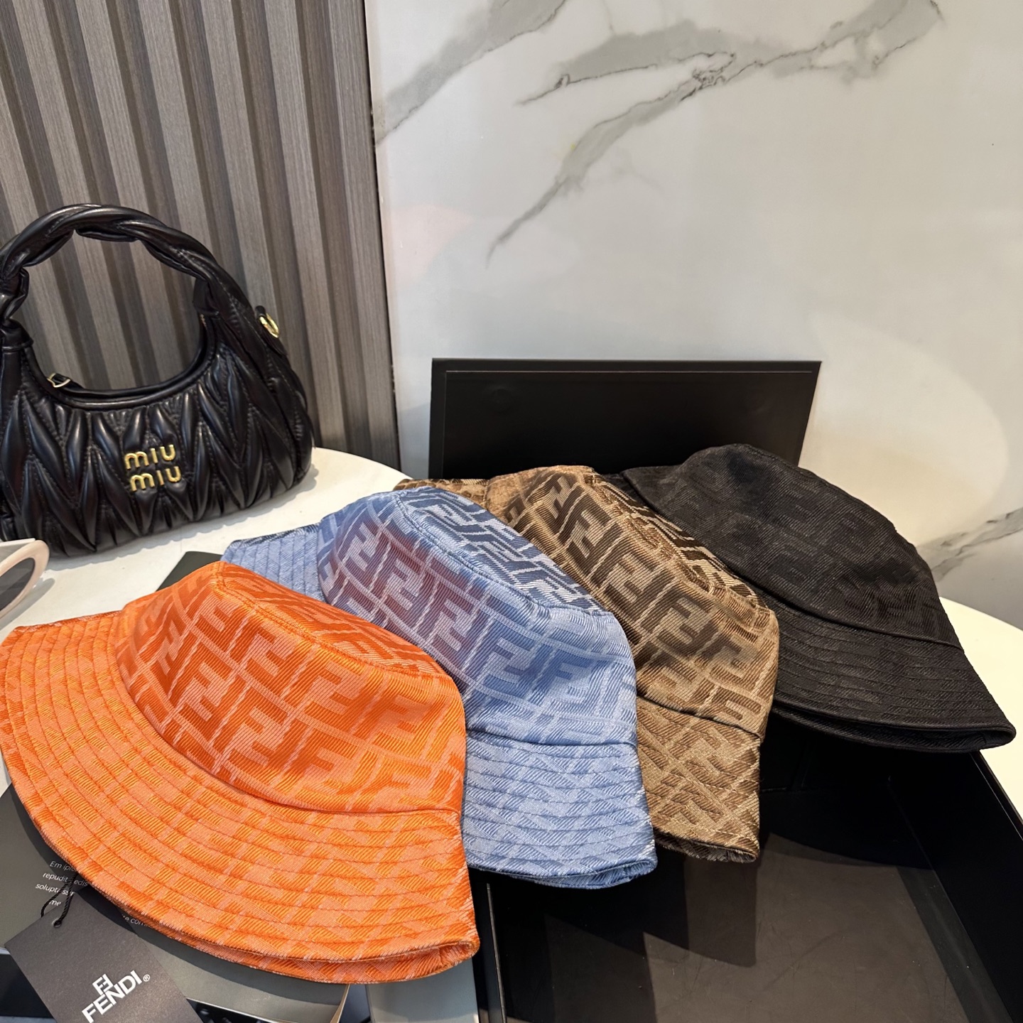 TOP FENDI FF Jacquard Canvas Bucket Hat - 4 Colors