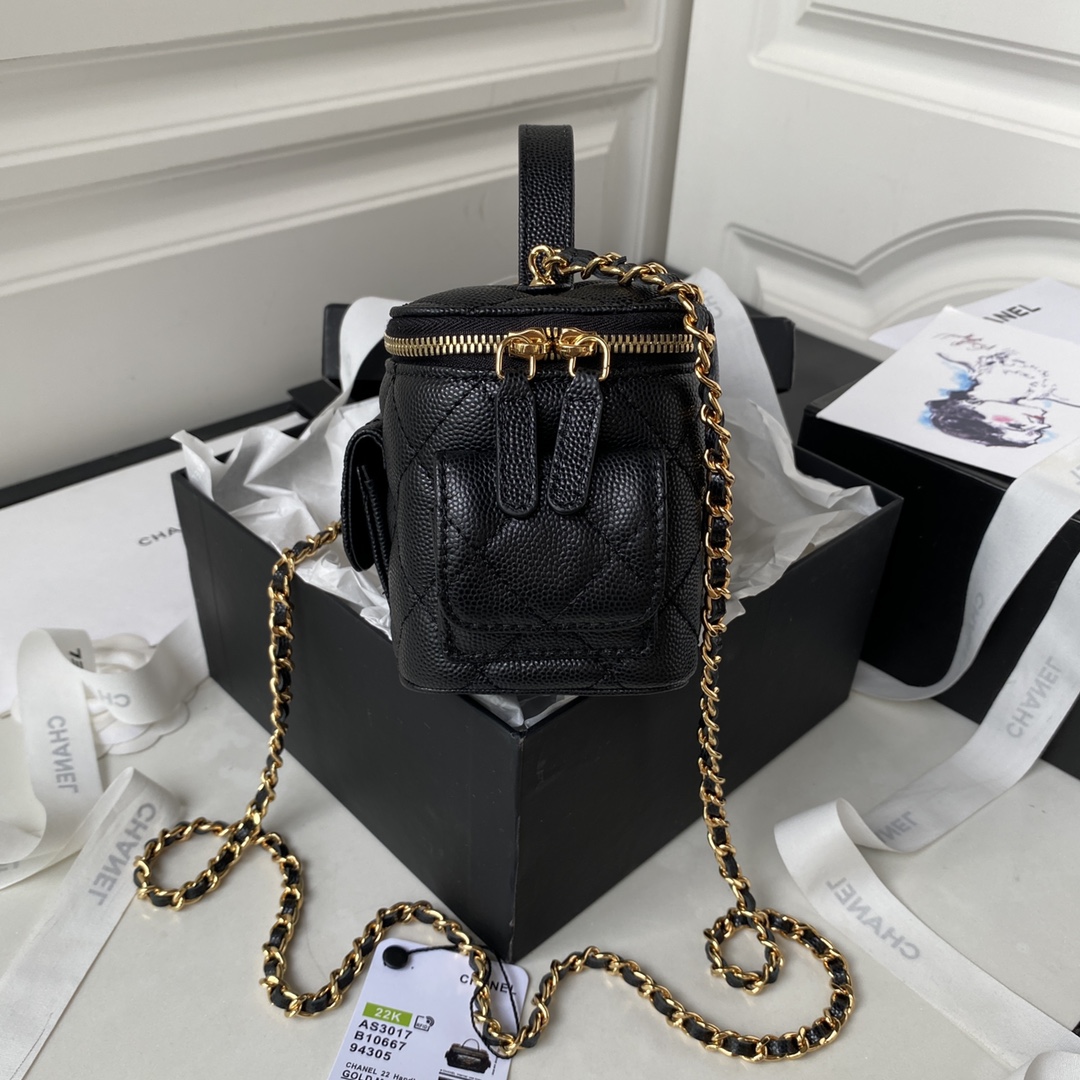 TOP CHANEL Vanity Case 23b Grain Calfskin Bag 17*9.5*8cm -GHW- 4 colours