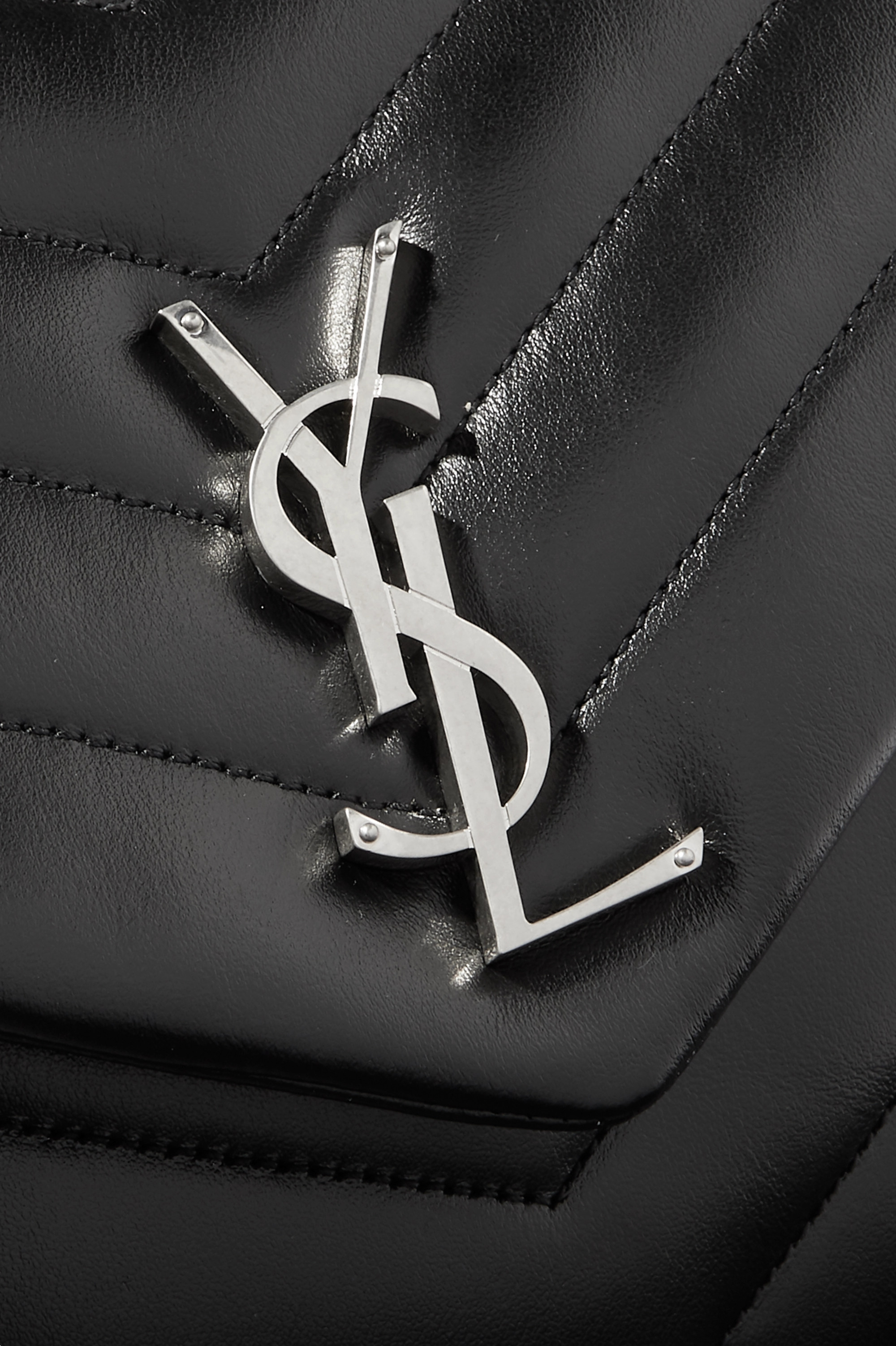 SAINT LAURENT Loulou medium quilted leather shoulder bag black(7A regular version)
