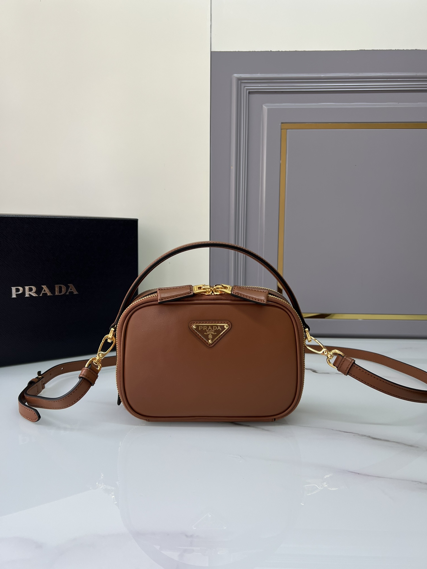 Top PRADA Calfskin Mini Bags 18.5x13x6.5 cm - Three Colors