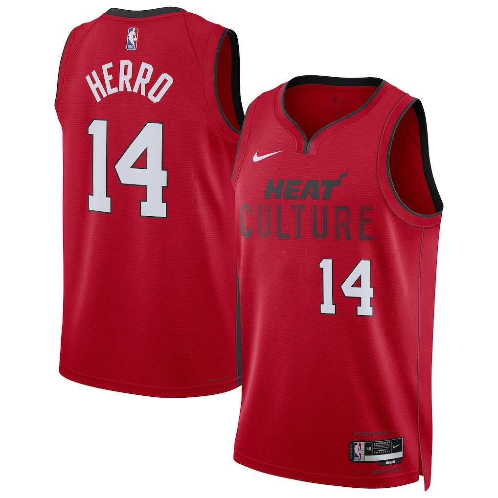 Unisex Miami Heat Tyler Herro  Red 2024/25 Swingman  Jersey - City Edition