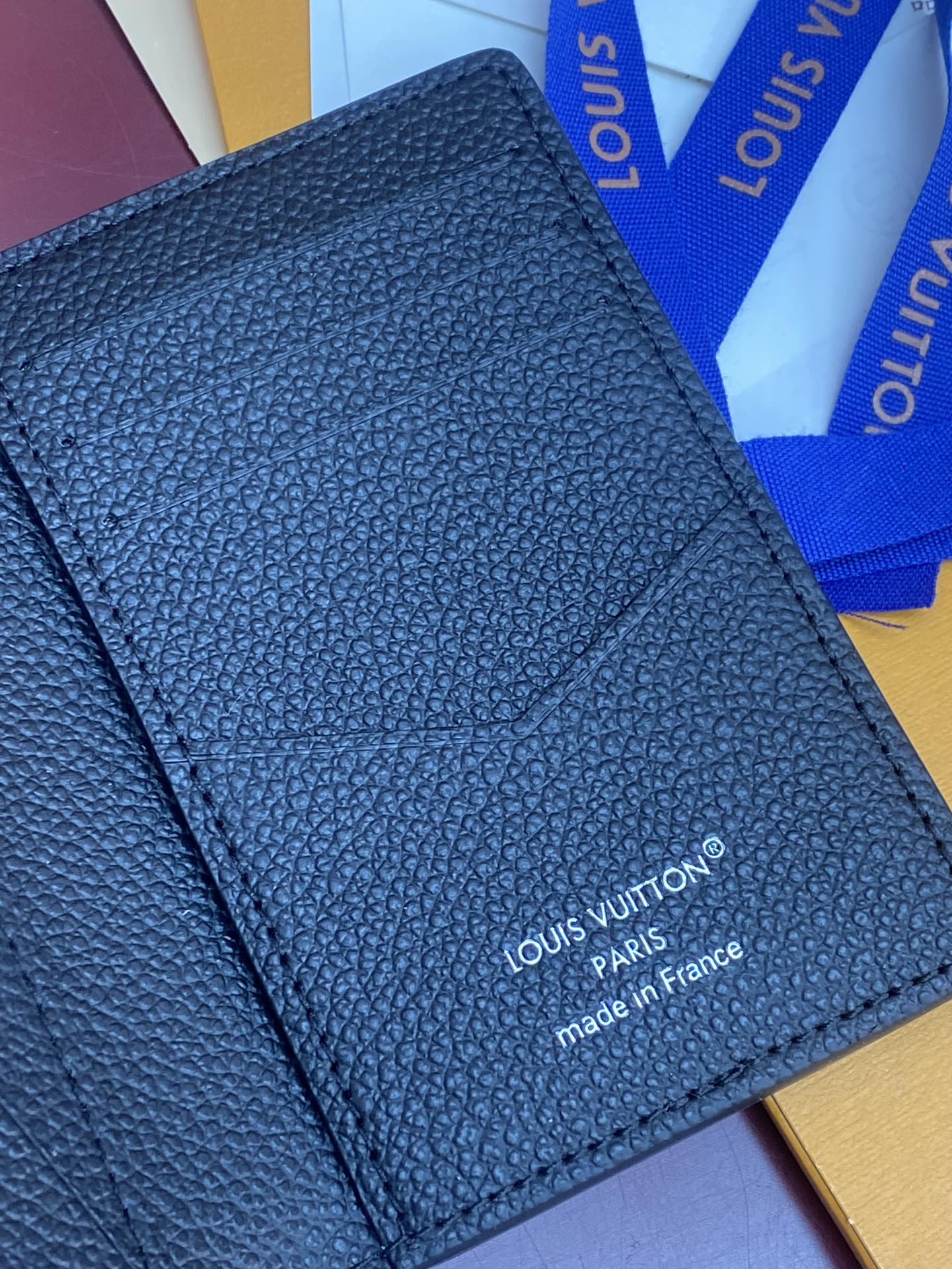 TOP Louis Vuitton LV Damier Graphite Printed Card Holder Damoflage Canvas 8x11x1cm - Black