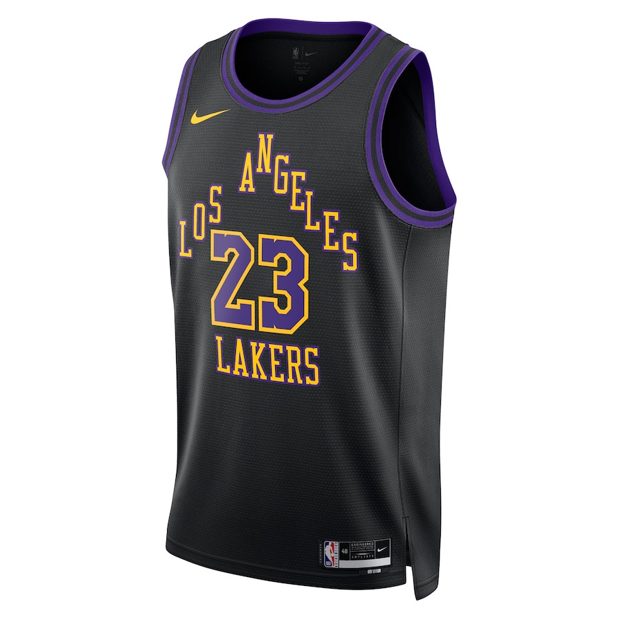 LeBron James #23 Los Angeles Lakers City Edition 2025-26 Fan Jersey – Black