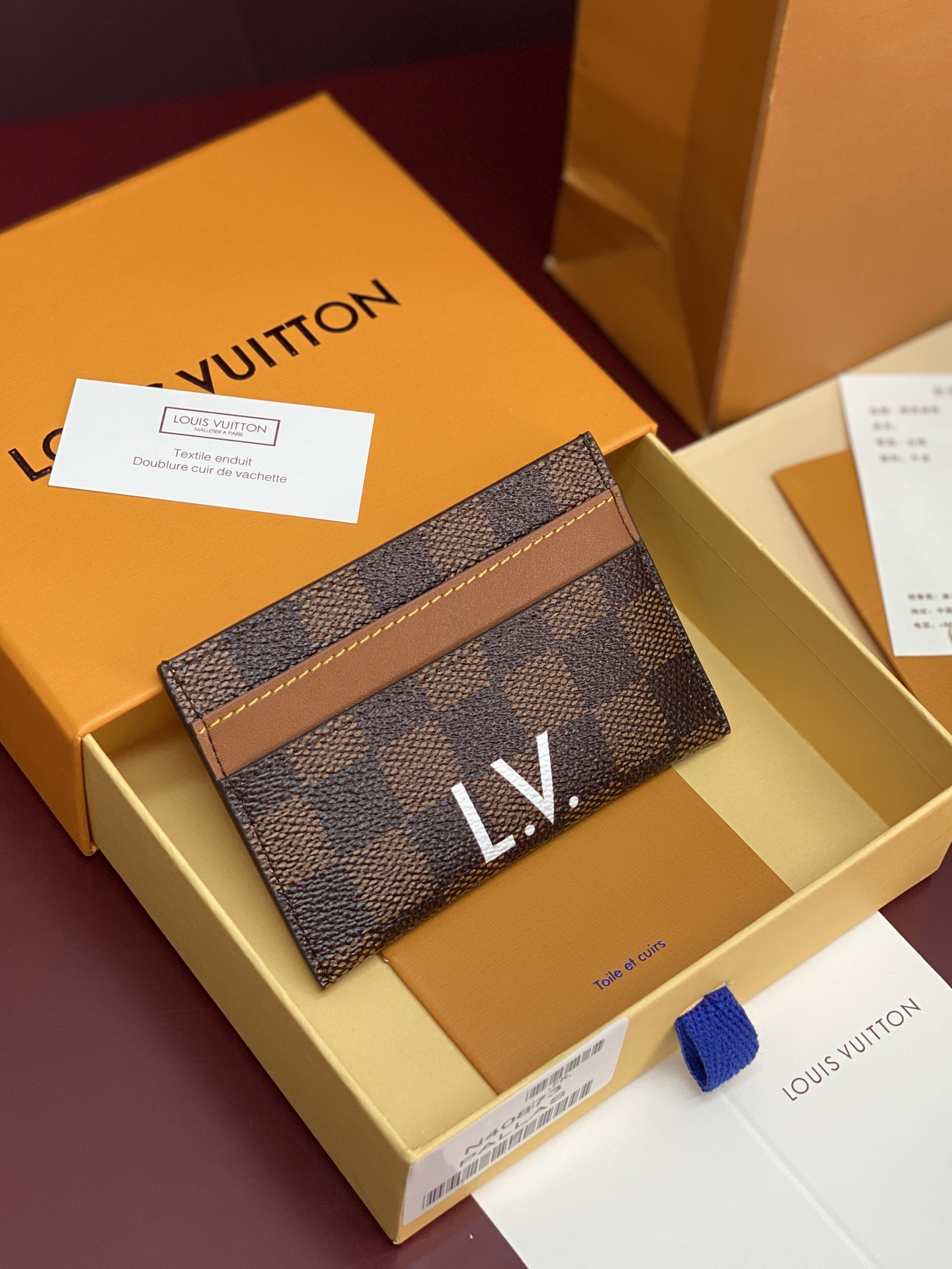 TOP Louis Vuitton LV X The Darjeeling Limited Card Holder 11x7x1.5cm Damier Heritage - Brown