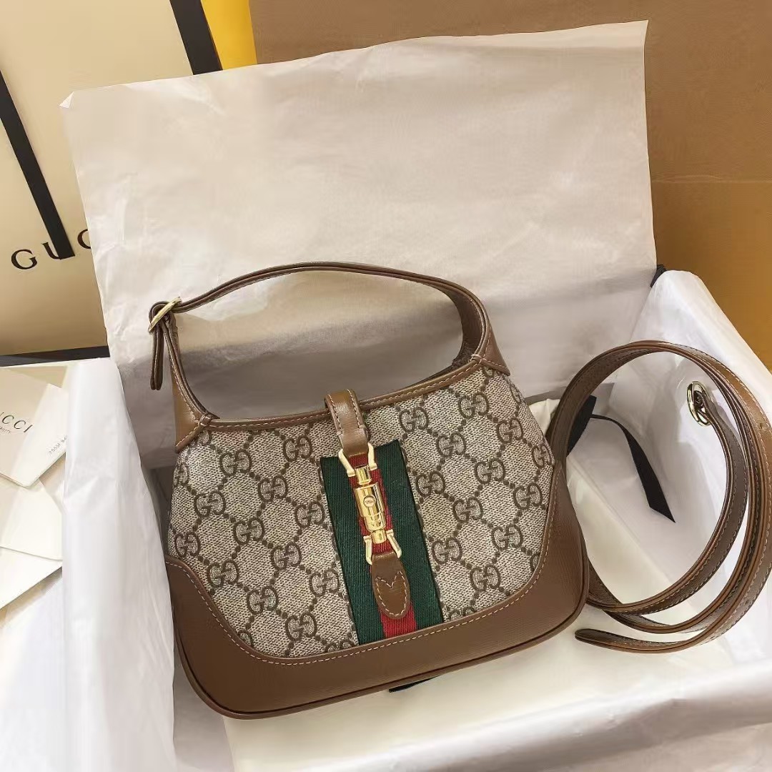 TOP GUCCI Jackie 1961 Tote Bag 19x13x3cm - Brown