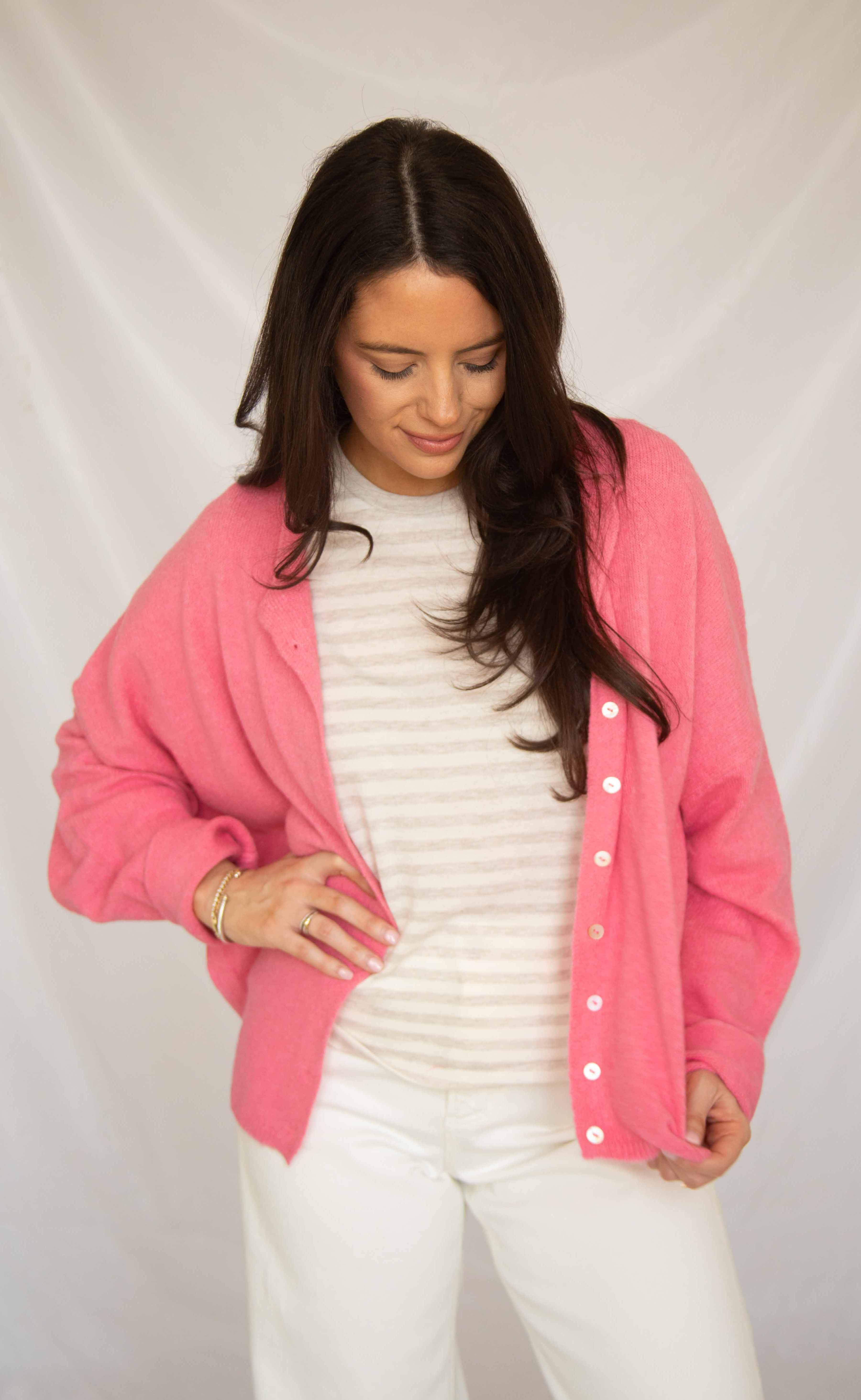 beat of your heart cardigan - rose