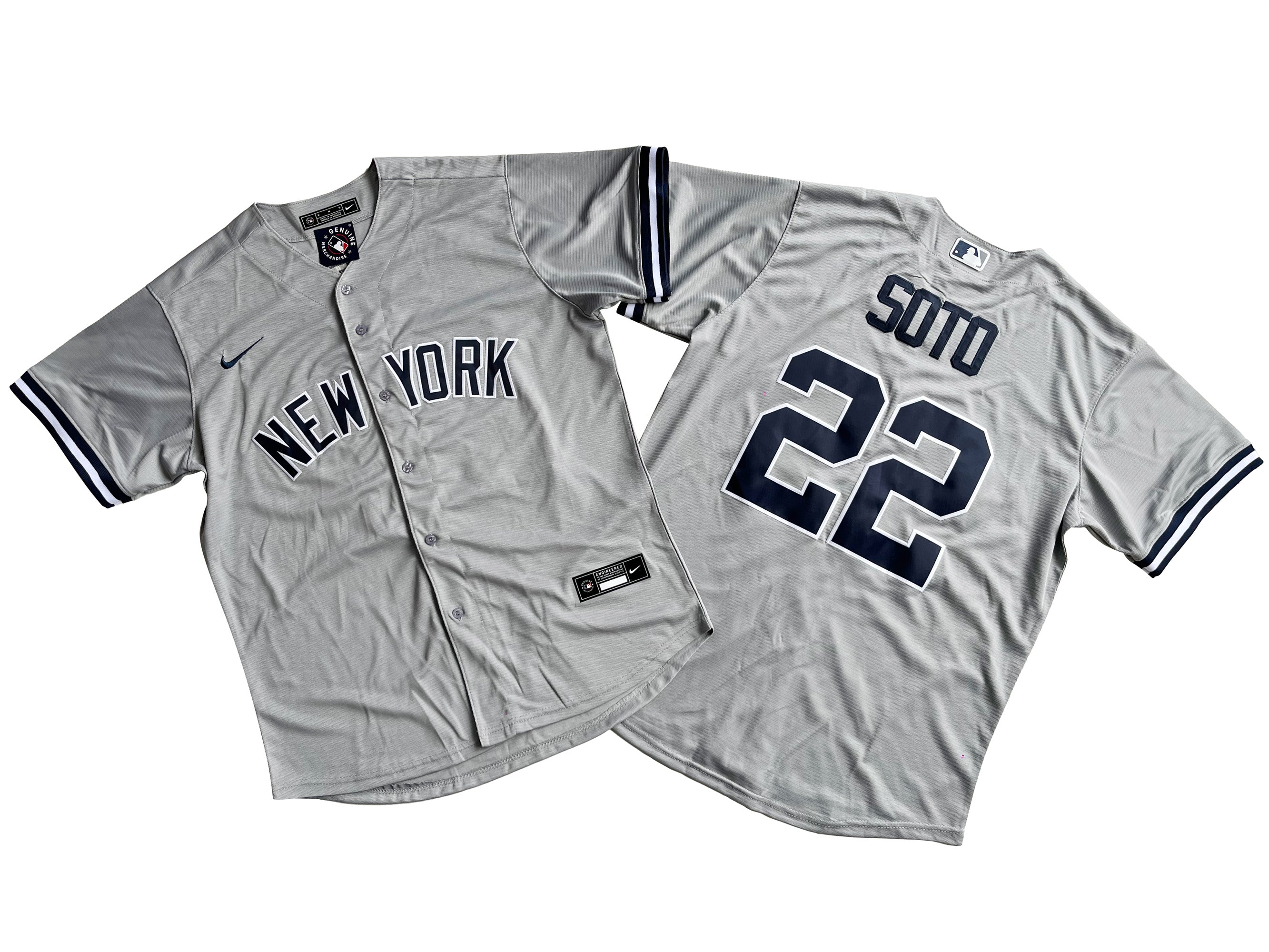 Men's New York Yankees 22# Juan Soto Gray Gray Player Name Jersey