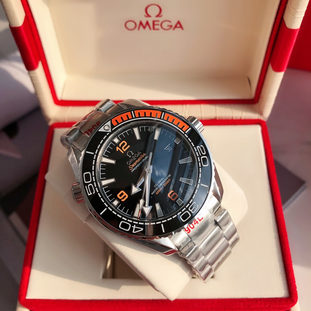 OMEGA Seamaster Planet Ocean 600M Diving Watch, Orange Bezel Steel Bracelet, Unisex Automatic Mechanical Watch