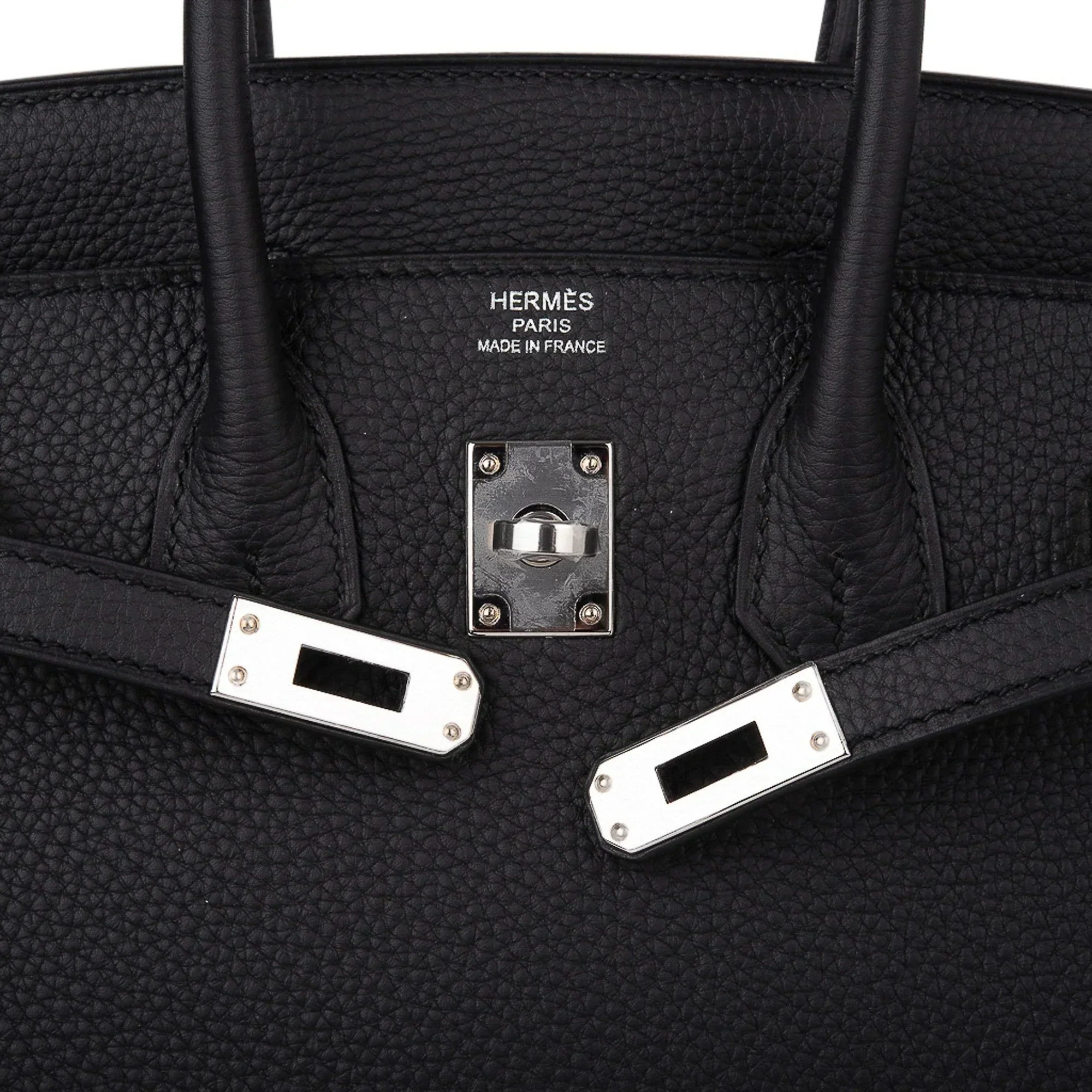 Birkin 25 Bag Black Palladium Hardware Togo Leather