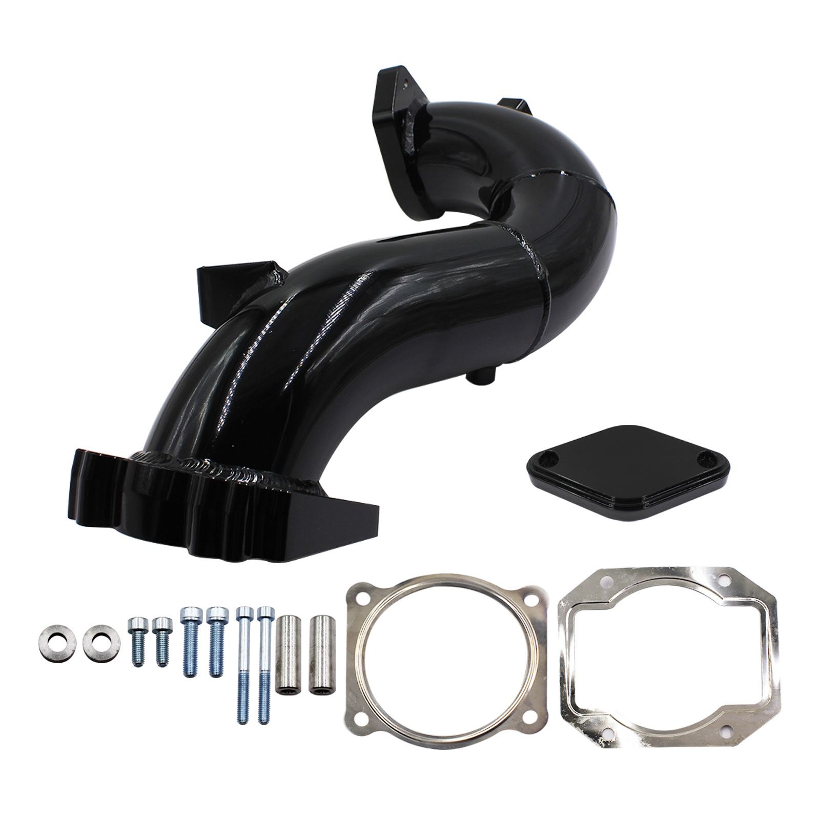High Flow Intake Elbow Intake Bridge Pipe Kit + EGR Valve Cooler Delete Kit For 2011-2015 GMC Chevy Duramax 6.6L LML
