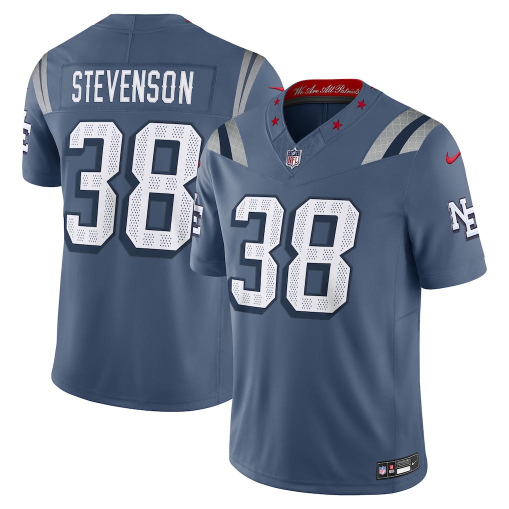 Rhamondre Stevenson New England Patriots 2025 Rivalries Collection Game Jersey - Storm Blue