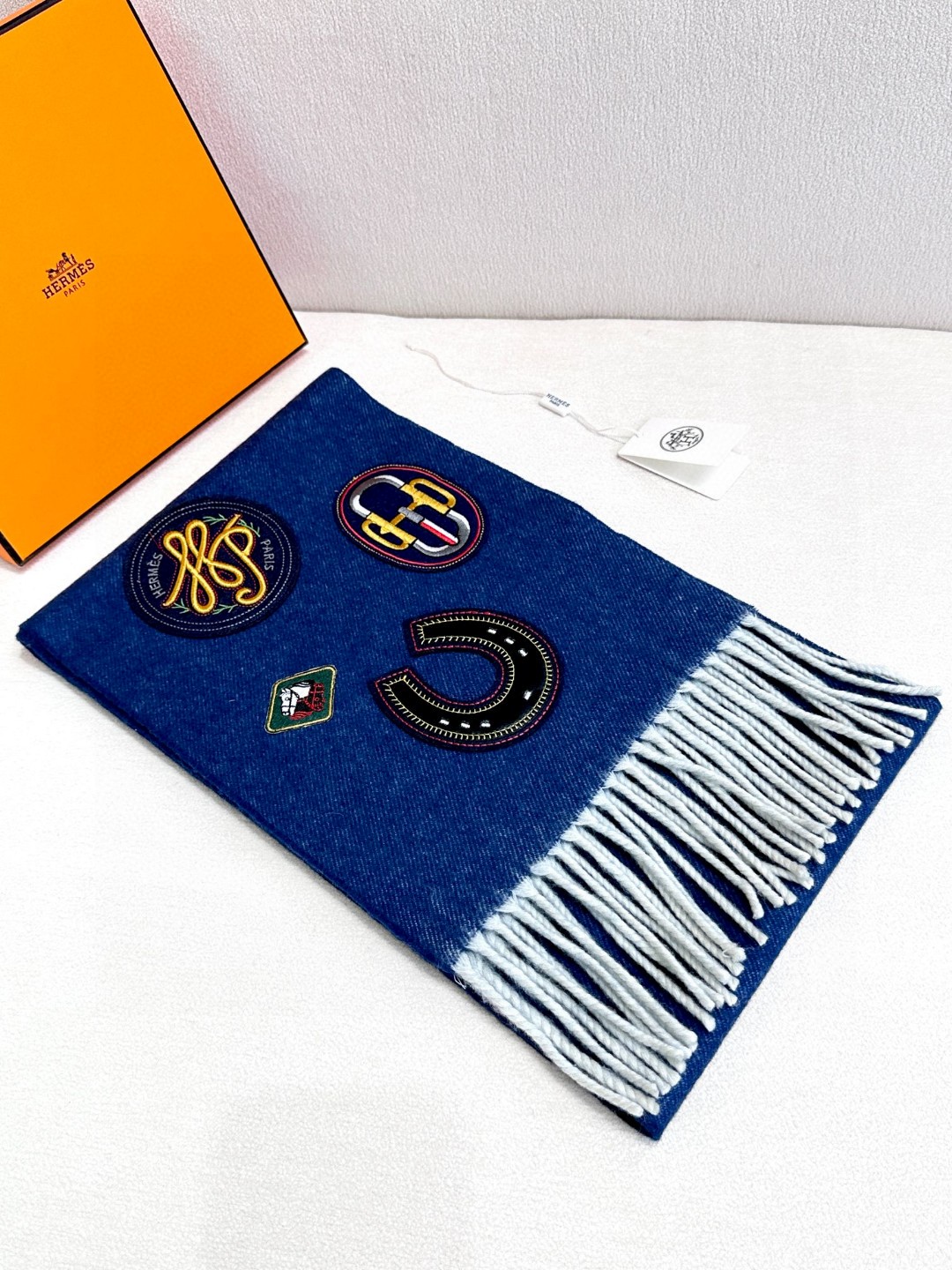 TOP HERMES Tannin  Scarf 25*180cm - Blue