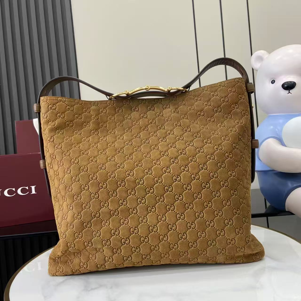 TOP GUCCI Beatrix Large Tote  Bag 40 X 36 X 12 CM - Brown