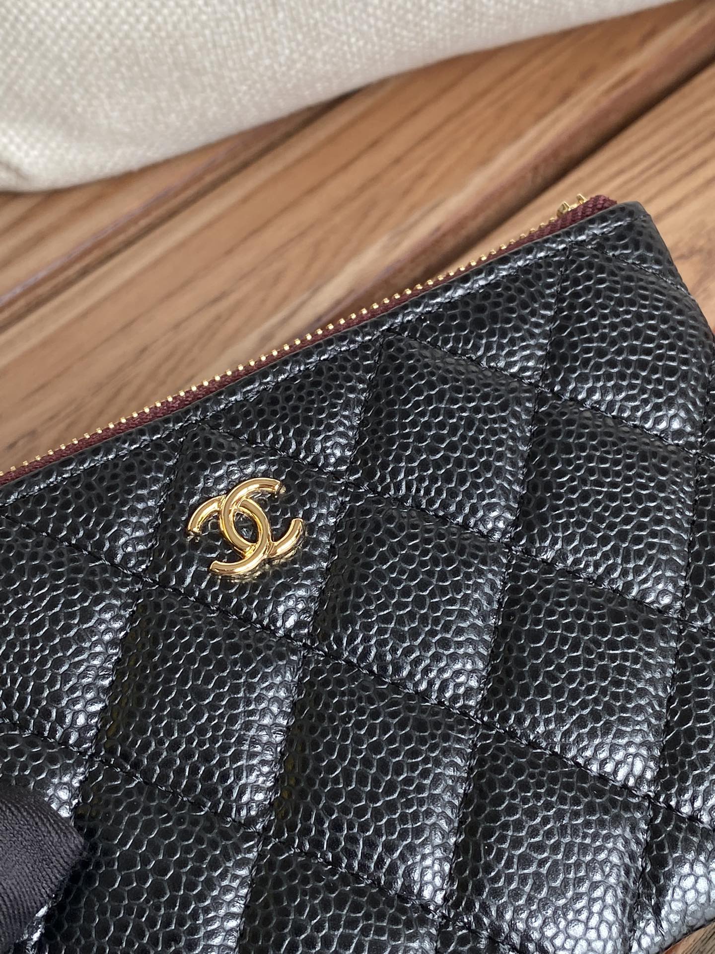 TOP CHANEL Lozenge Wallet Calfskin/Lambskin 15x8.5cm - Black&GHW/SHW