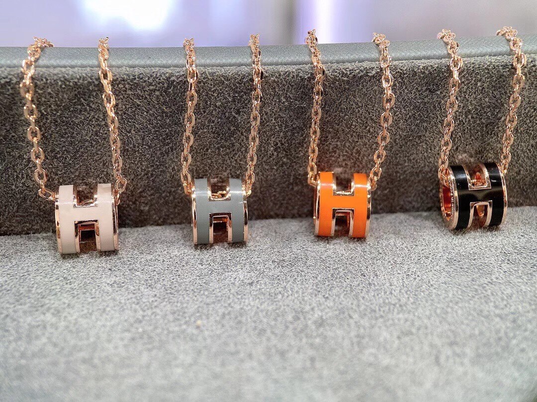 TOP HERMES Mini H Logo Necklace
