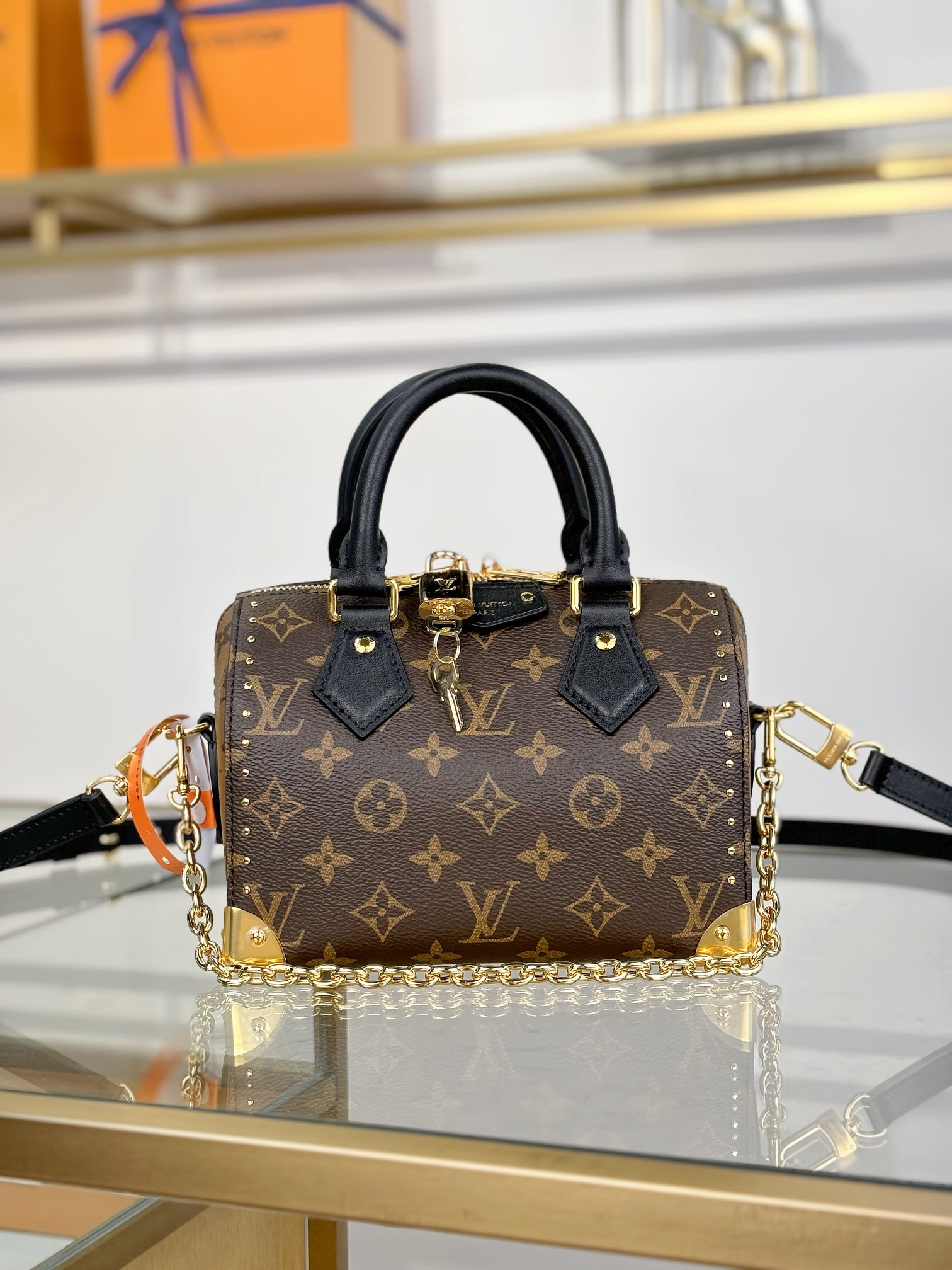 TOP Louis Vuitton LV SPEEDY TRUNK 20  Bags 20.5x13.5x11cm  - Brown